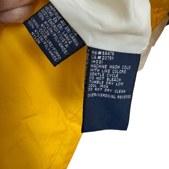VINTAGE! Tommy Hilfiger Jeans Women’s 90s Y2K Yellow Windbreaker Jacket M Hooded - Picture 8 of 8